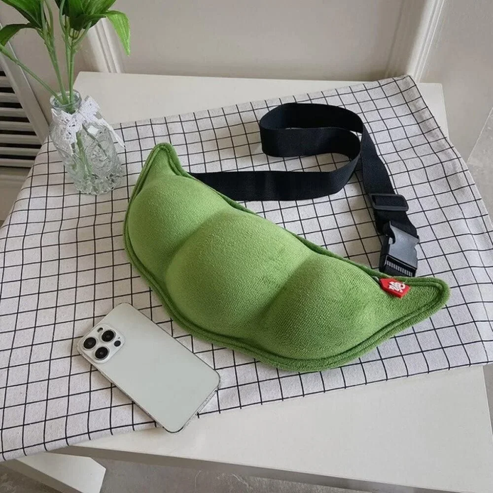Small Crossbody Bag Funny Pea Shaped Shoulder Bag Lightweight Chest Bag Cute - Picture 3 of 8
